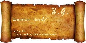 Wachter Gerő névjegykártya